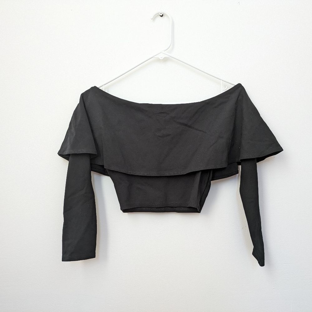 Forever 21 Black Off the shoulder long sleeve top, Women's Small